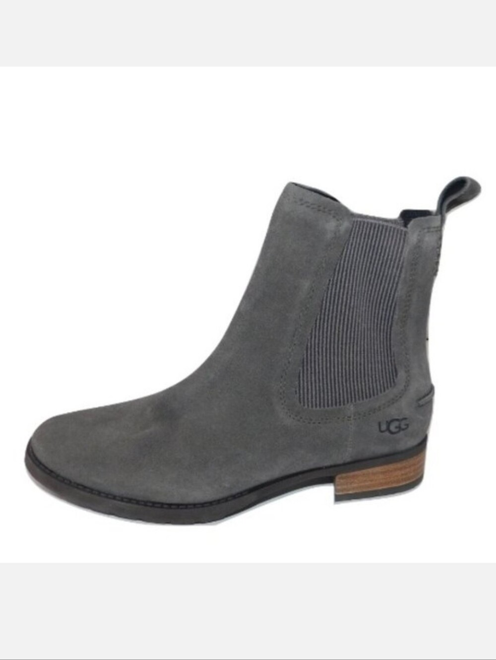 UGG Hillhurst Chelsea Boot Suede Leather Ankle Waterproof Boots Flats 6 Gray